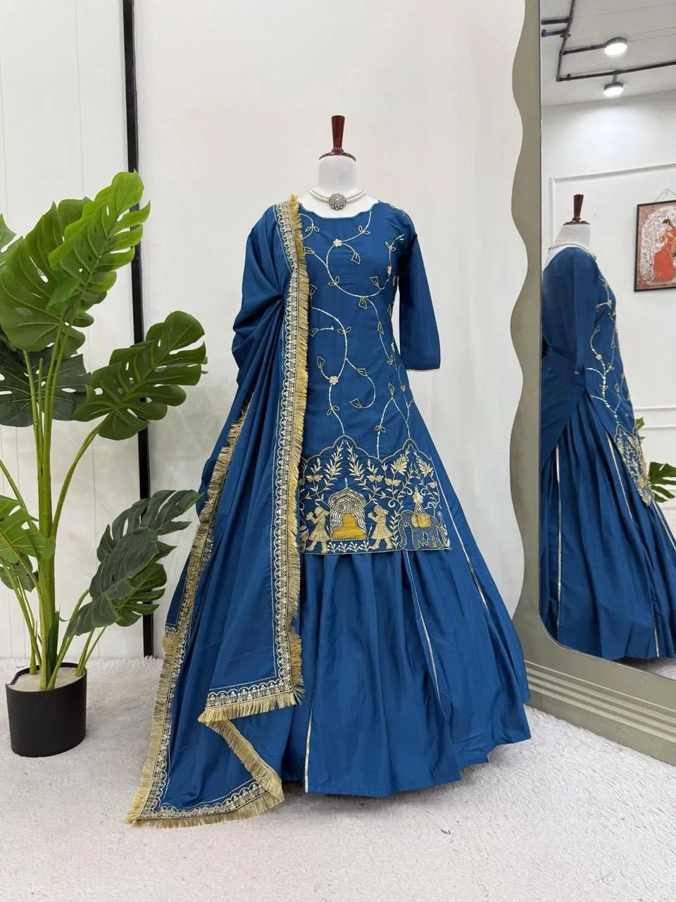 Wedding Blue Skirt Suit
