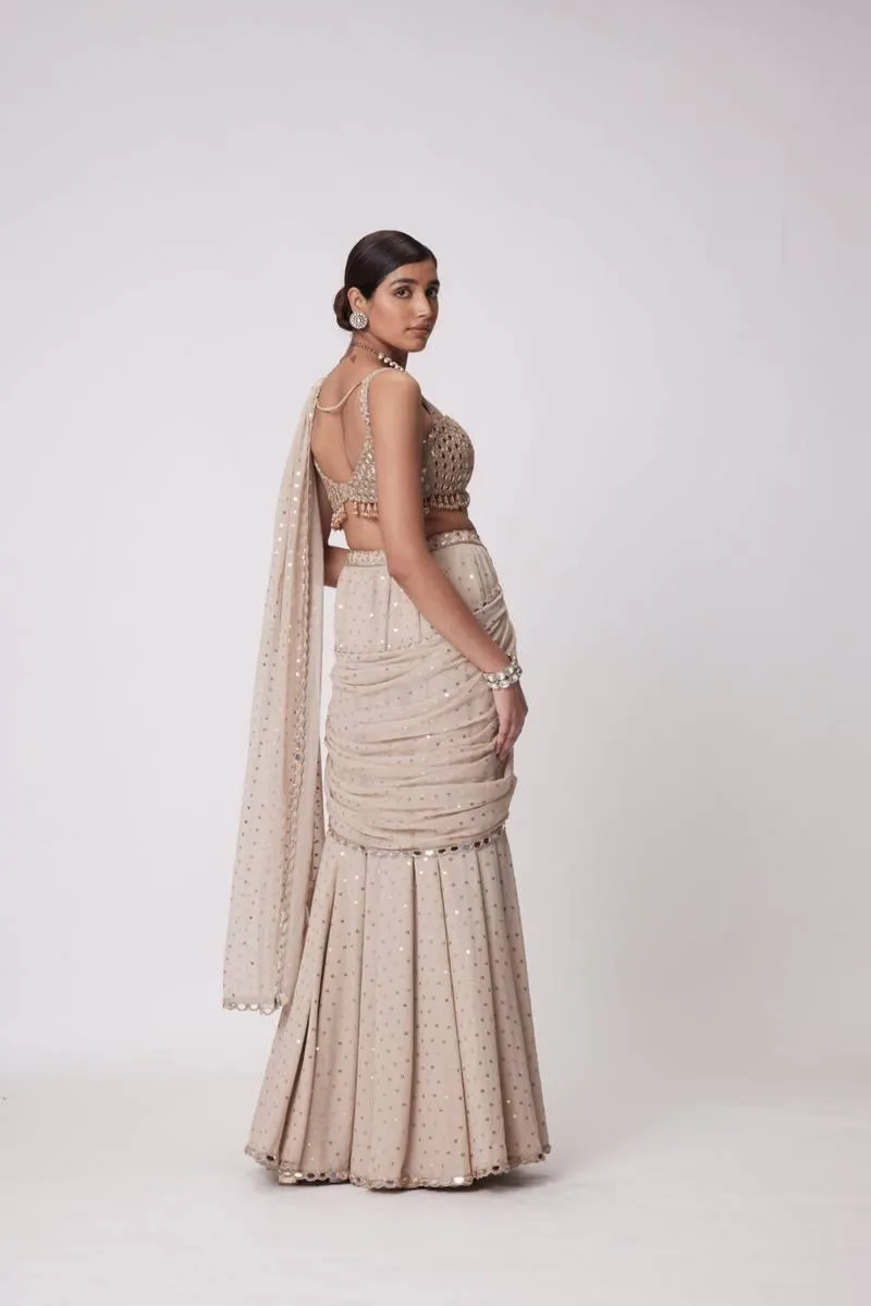 Wedding Special Peach Lehenga Saree