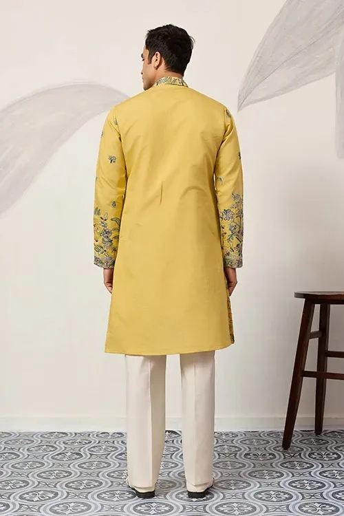 Yellow Haldi Kurta for Groom