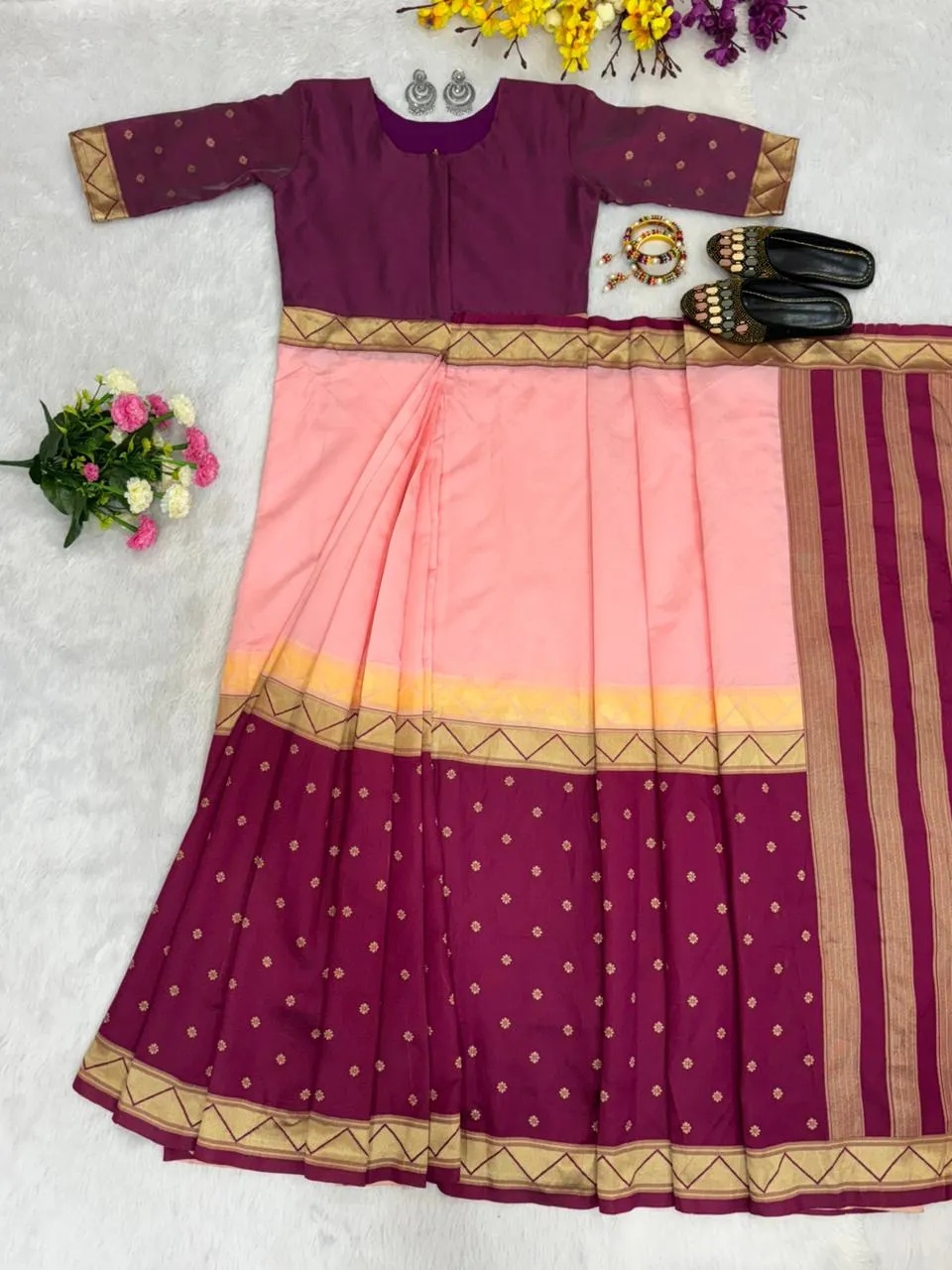 Zip and go Saree for Wedding Pink Color