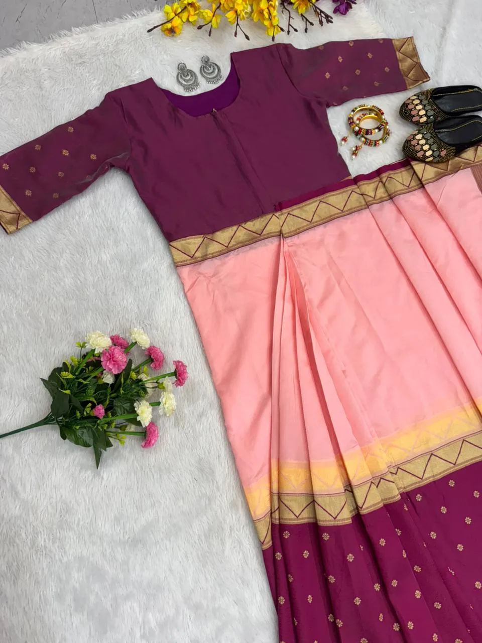Zip and go Saree for Wedding Pink Color