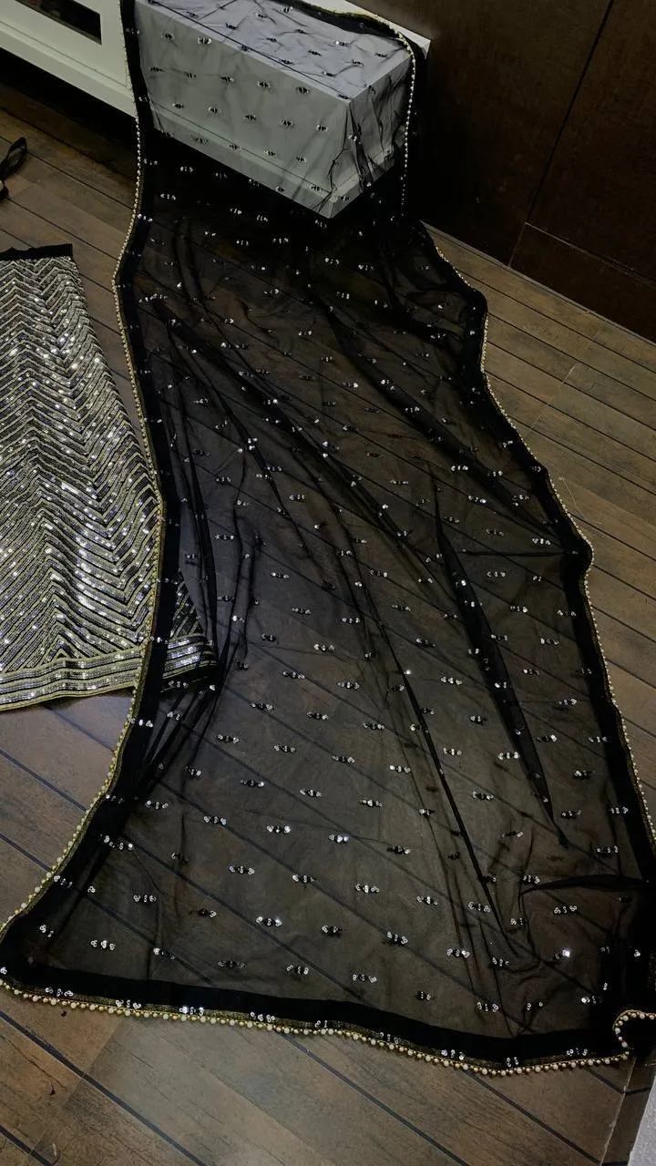 Bollywood Black Sequence Lehenga