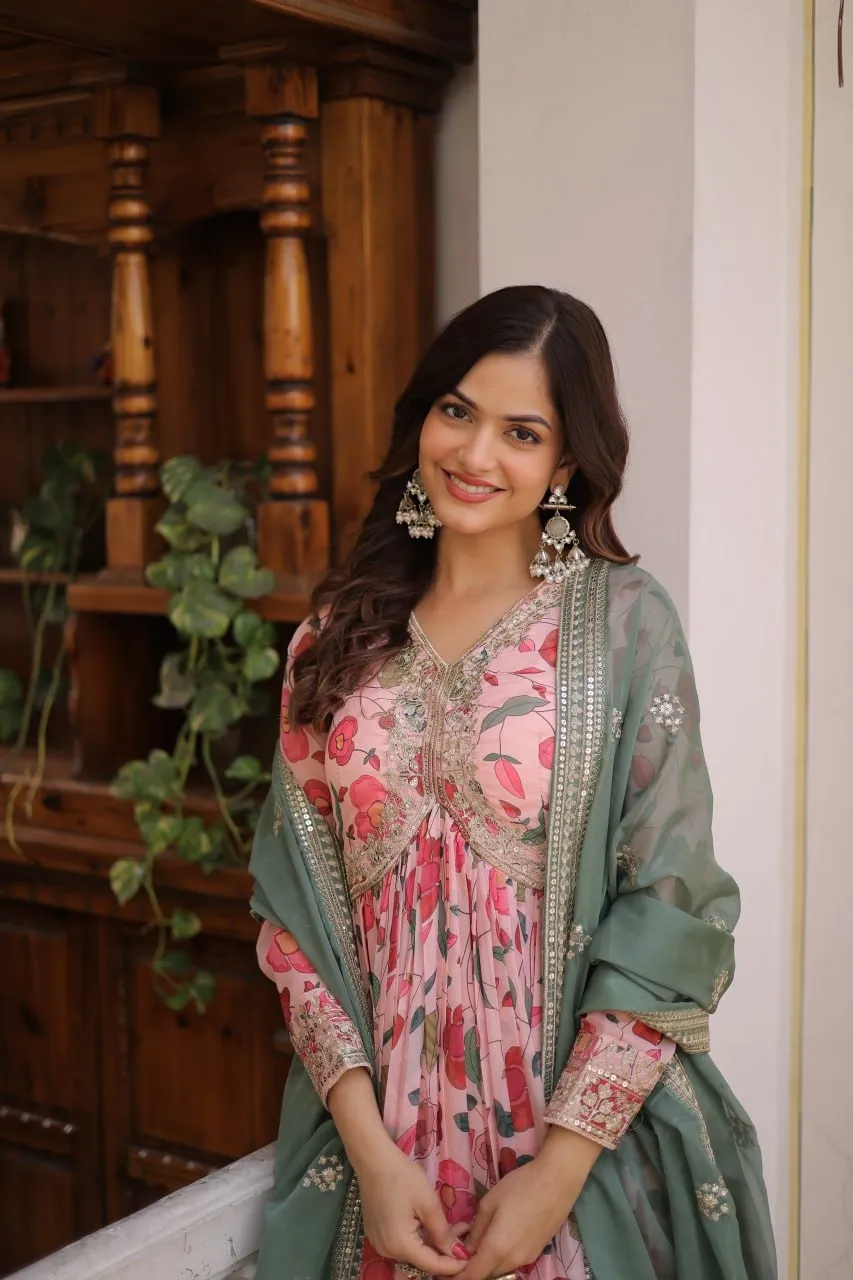 Alia Cut Floral Anarkali Set