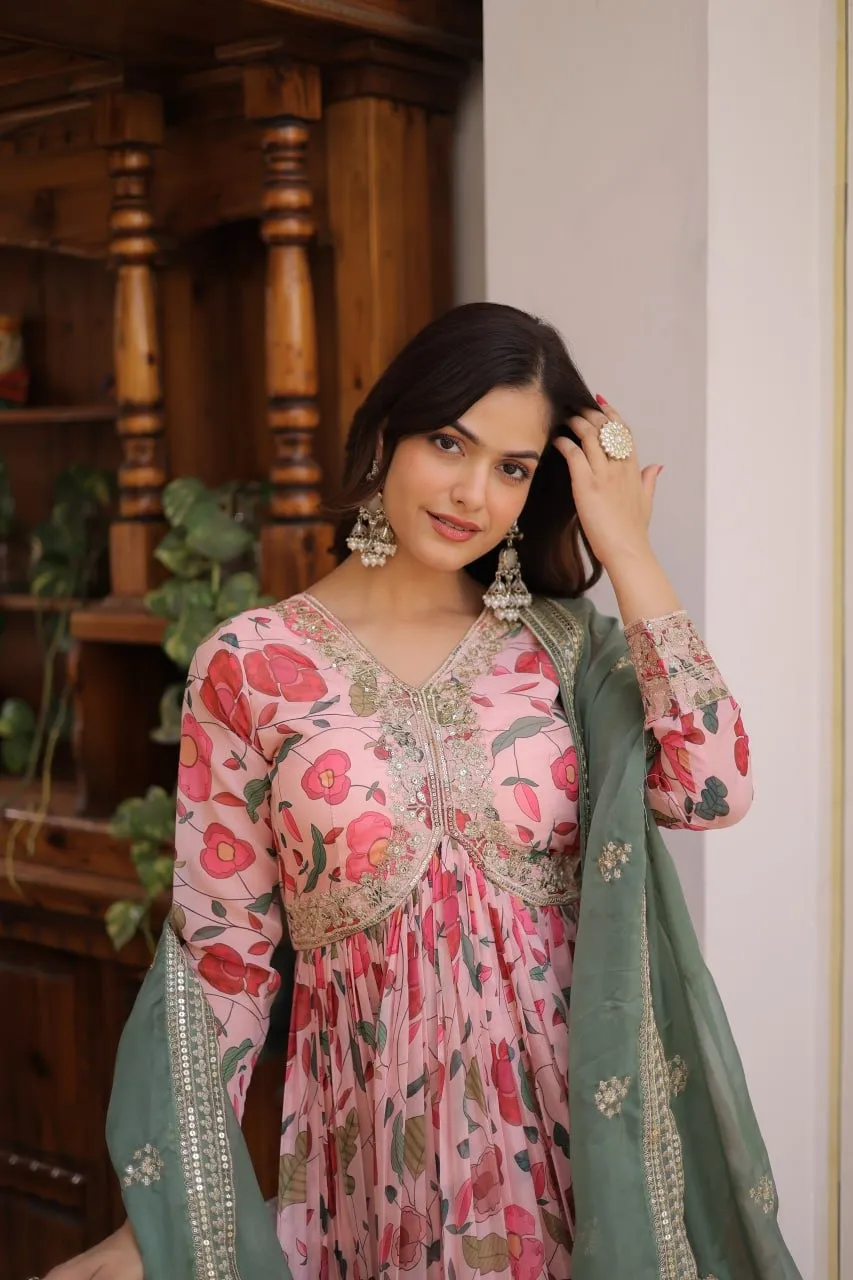 Alia Cut Floral Anarkali Set
