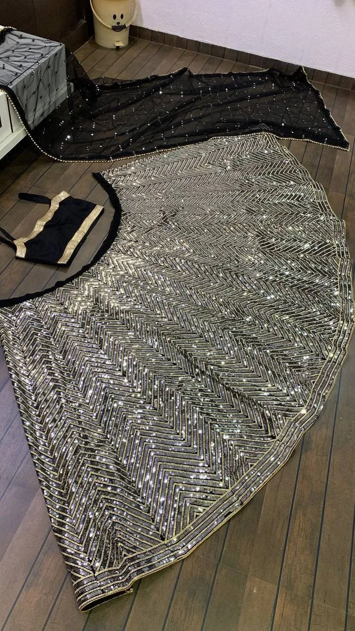 Bollywood Black Sequence Lehenga