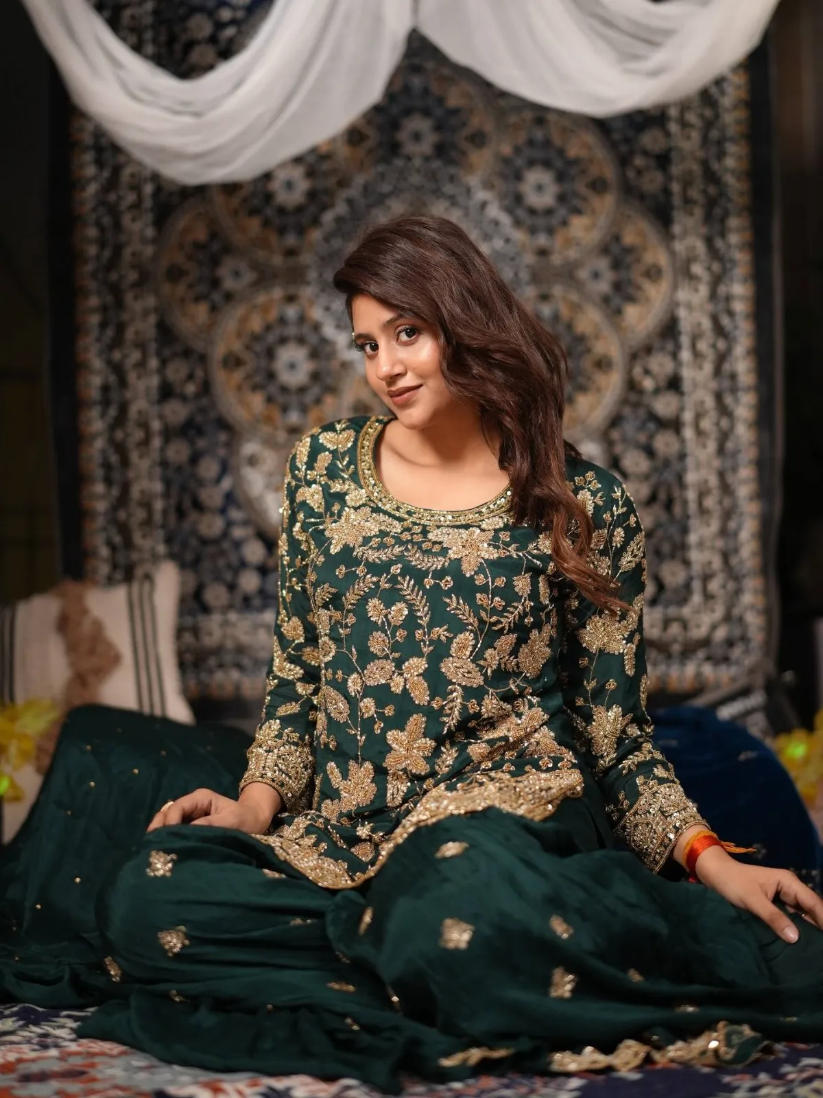 Anjali Arora Inspired Green Sharara Suit