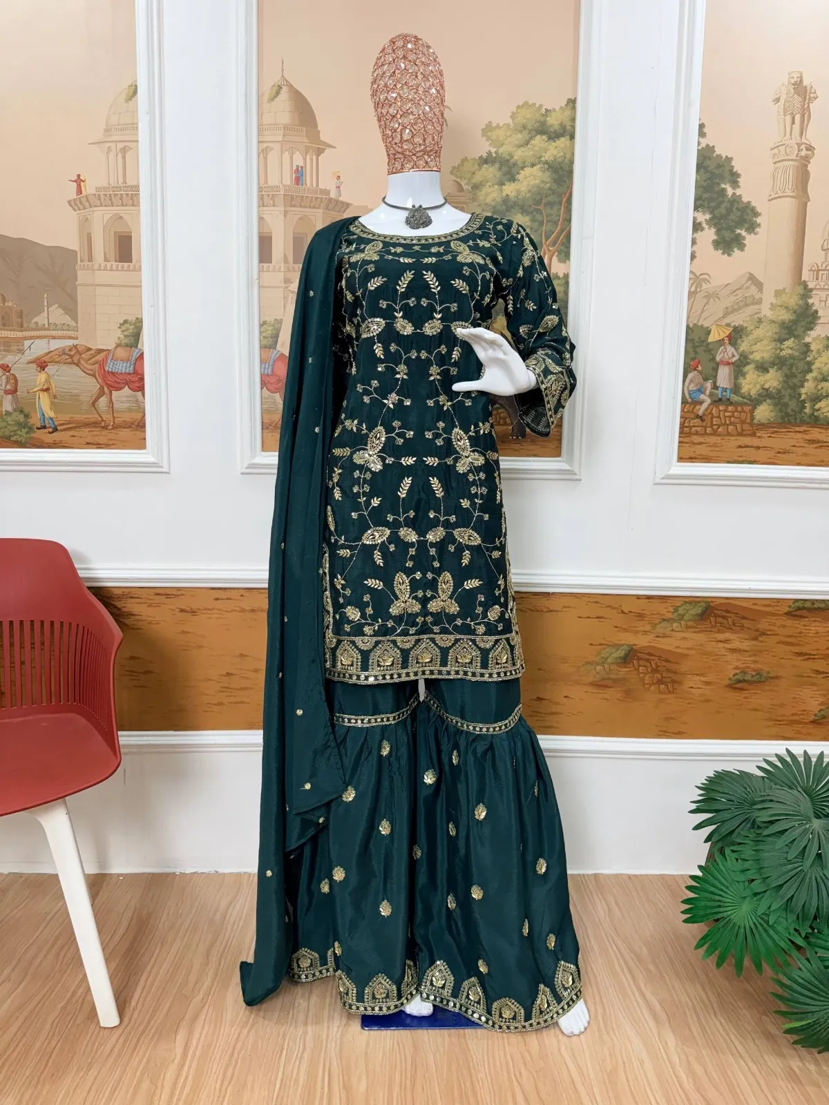 Anjali Arora Inspired Green Sharara Suit