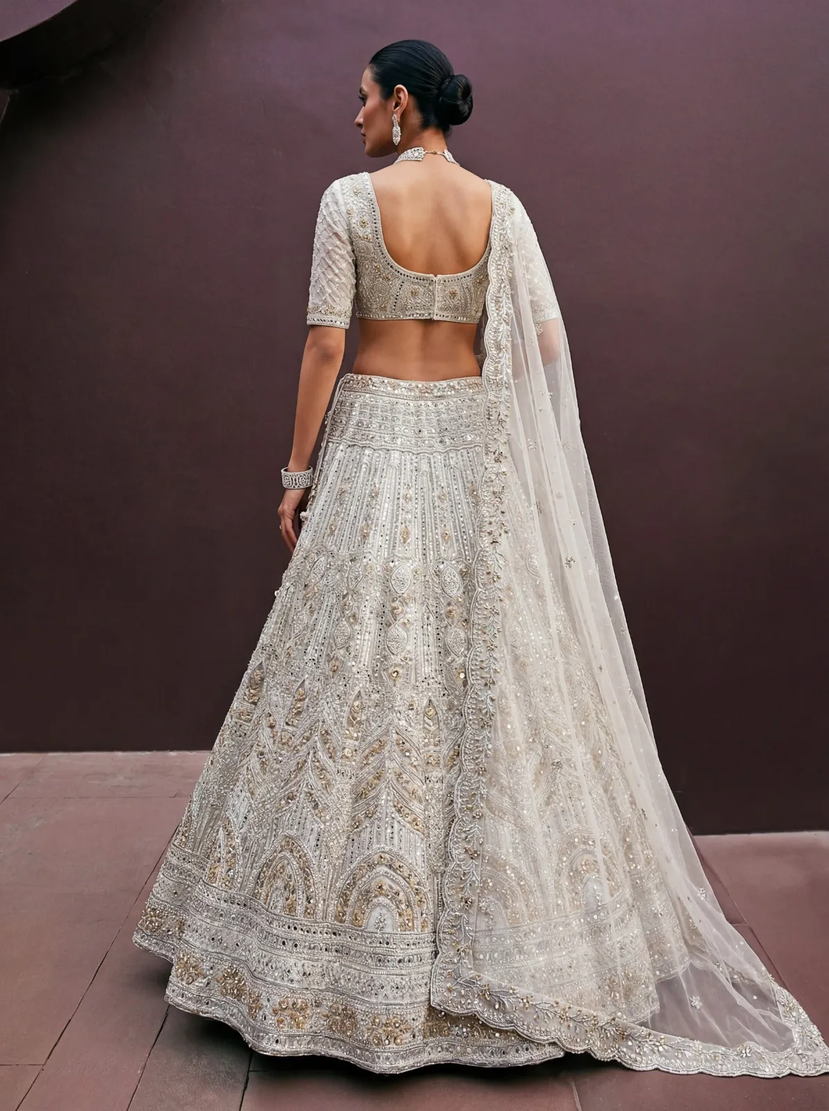 Premium White Reception Lehenga Choli