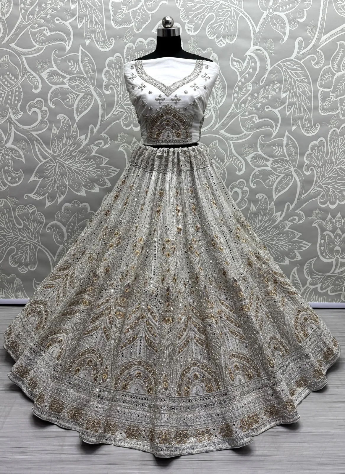 Premium White Reception Lehenga Choli