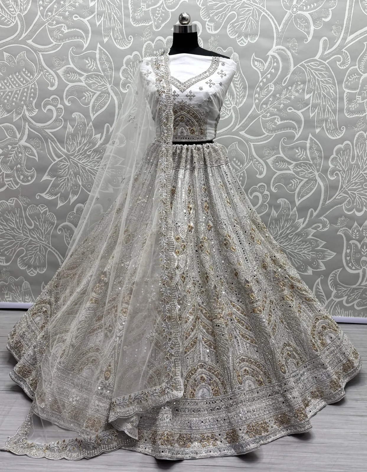 Premium White Reception Lehenga Choli