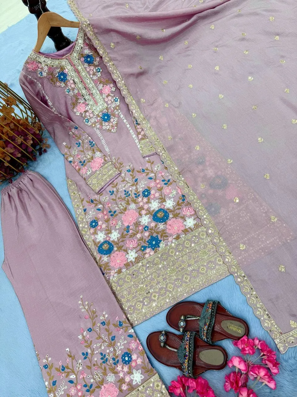 Beautiful Readymade Pakistani Plazzo Set