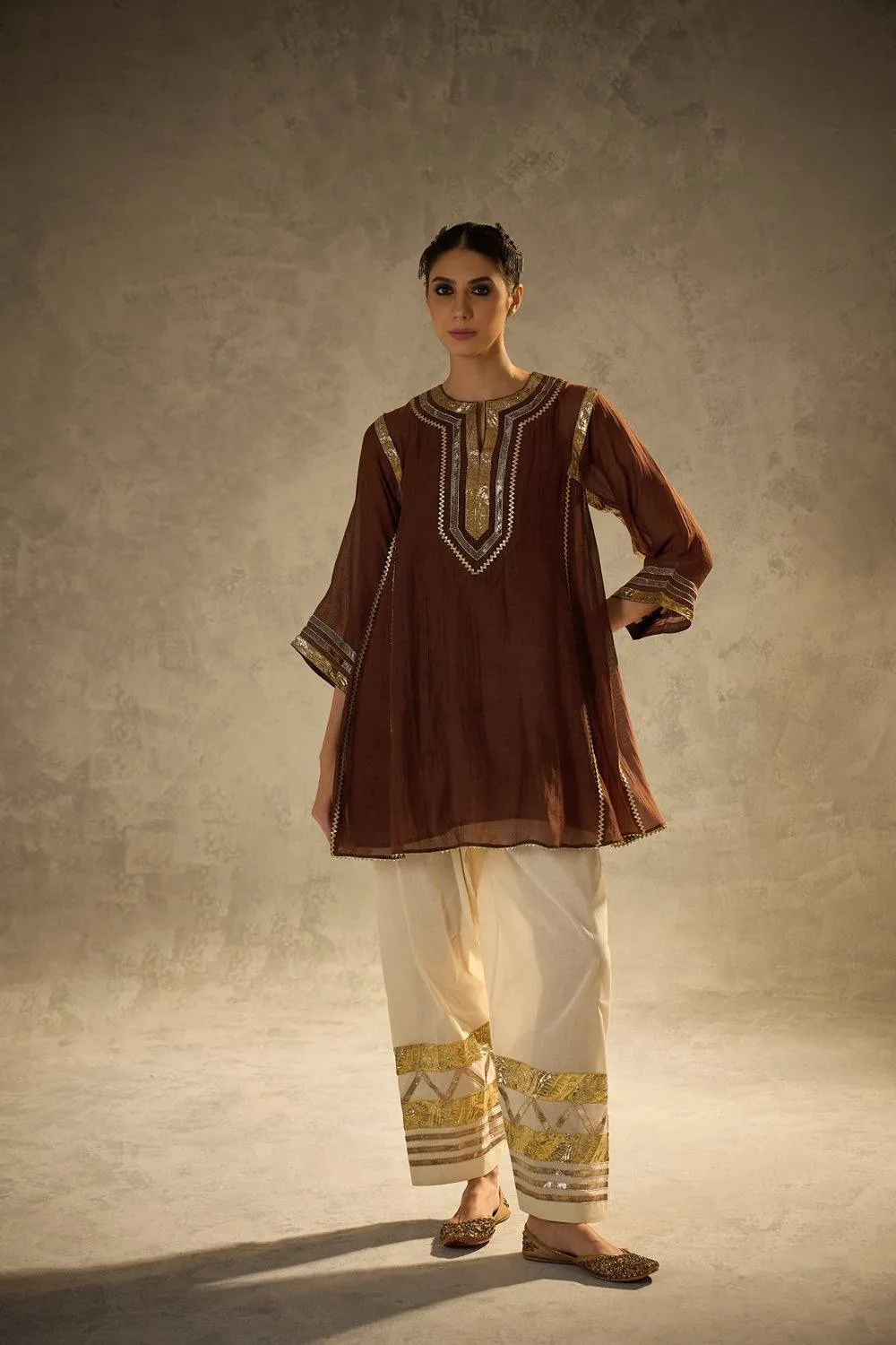 Celebrity Inspired Trending Brown Co ord Set