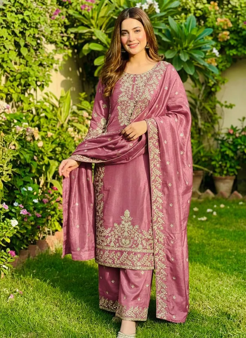 Eid Festival Pakistani Readymade Baby pink Dress