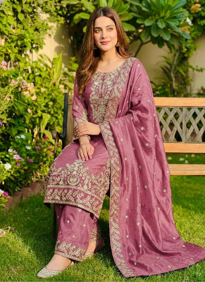 Eid Festival Pakistani Readymade Baby pink Dress