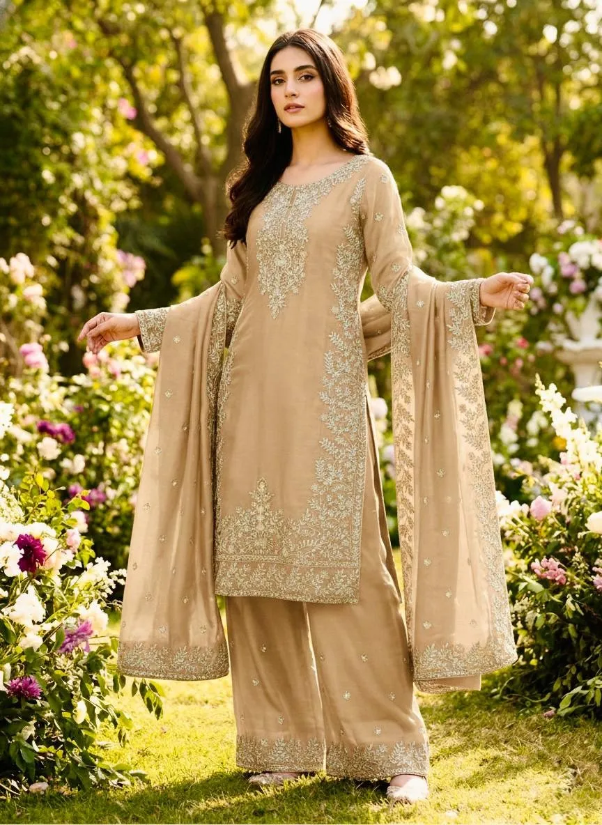 Eid Festival Pakistani Readymade Brown Dresses