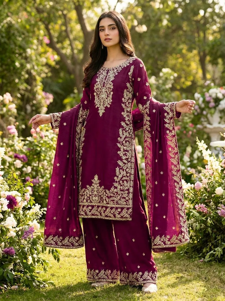Eid Festival Pakistani Readymade Purple Dress