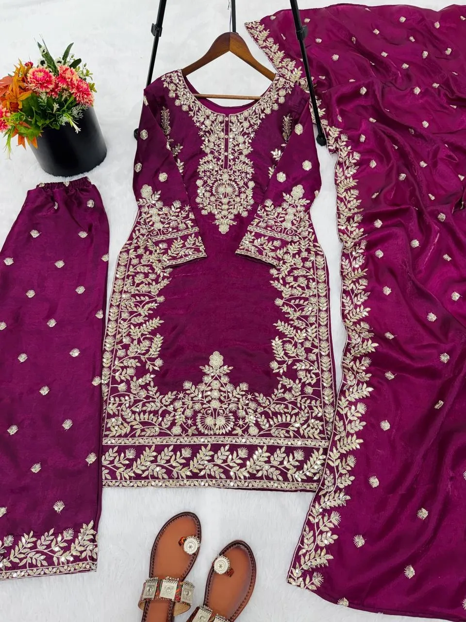 Eid Festival Pakistani Readymade Purple Dress