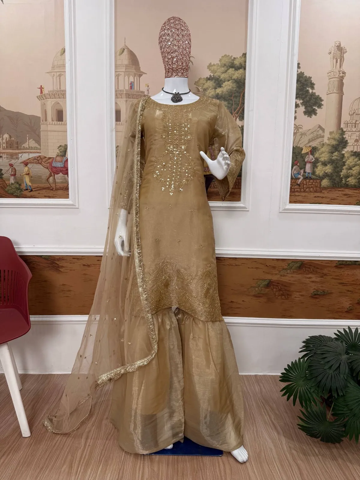 Eid Festival Readymade Dress Chiku Color