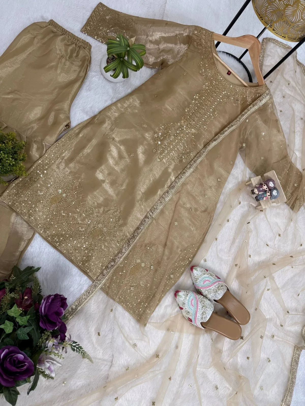 Eid Festival Readymade Dress Chiku Color