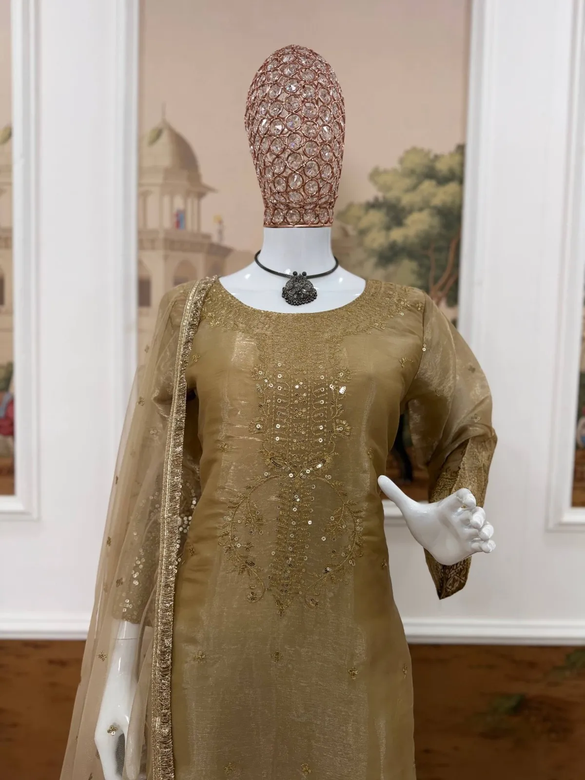 Eid Festival Readymade Dress Chiku Color