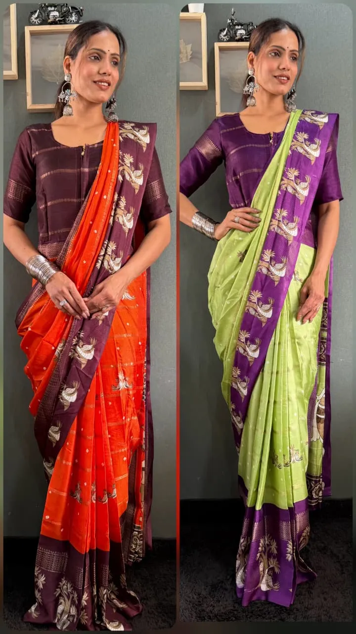 Festive Wear Silk Zip and Go Saree
