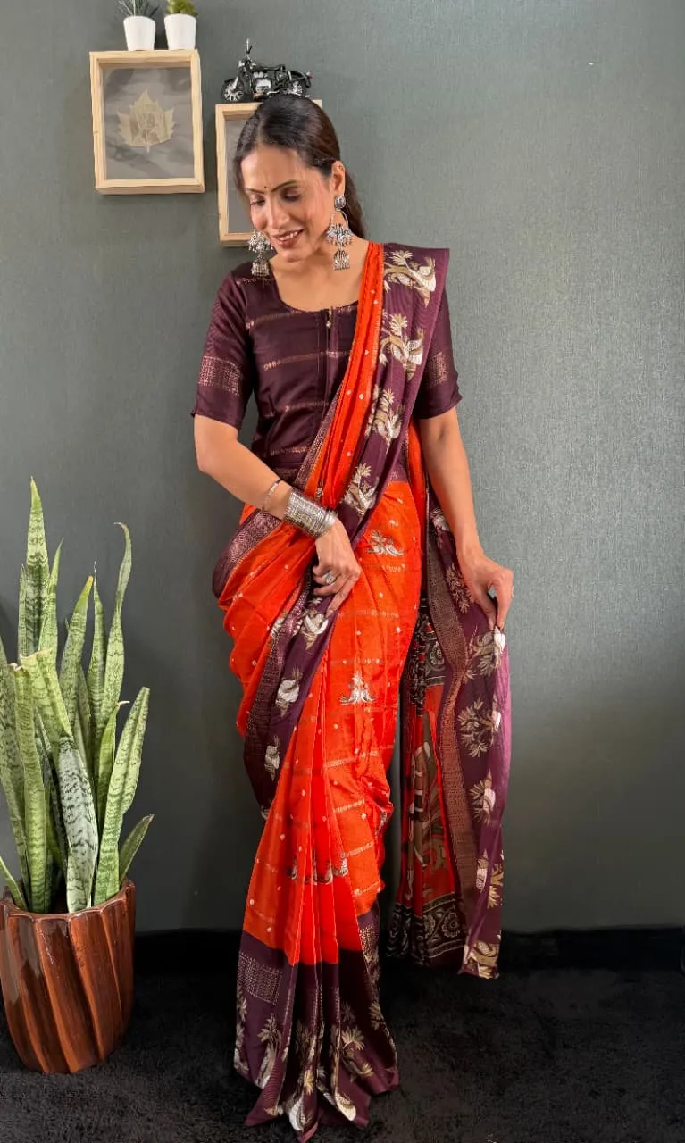 Festive Wear Silk Zip and Go Saree Gown