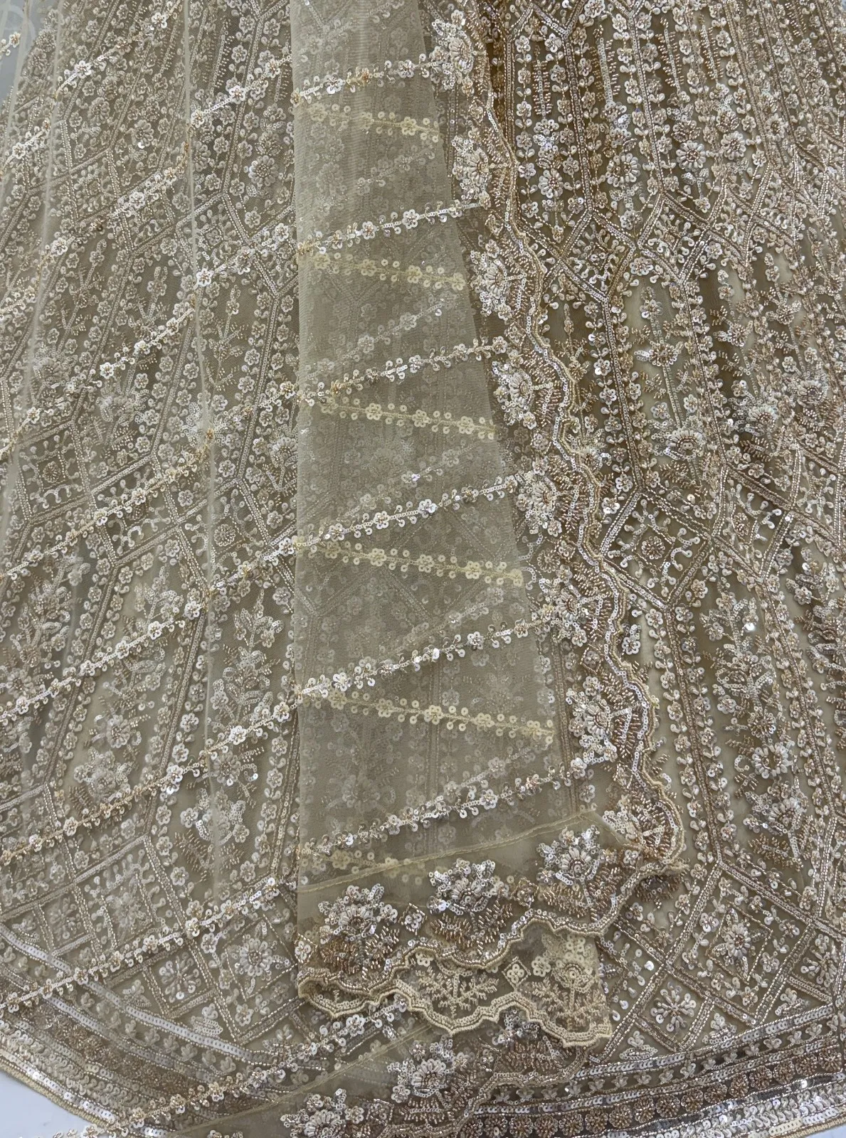 Golden Color Handwork Bridal Lehenga Choli