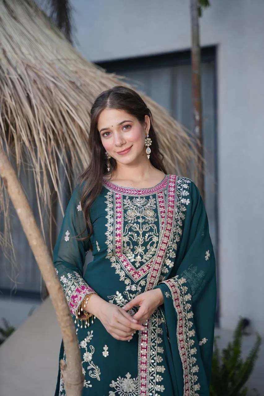 Green Sharara Suit for Eid Festival