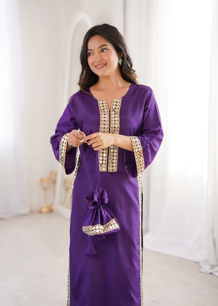 Hania Amir Inspired Mirror Co ord Set Purple
