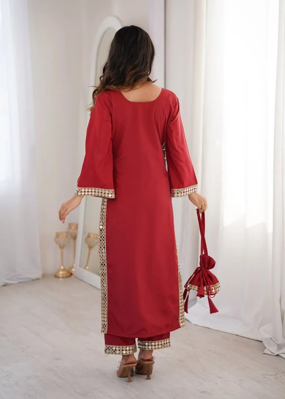 Hania Amir Inspired Mirror Co ord Set with Batwa