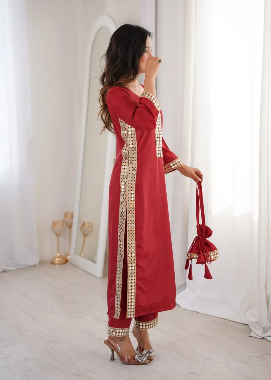 Hania Amir Inspired Mirror Co ord Set with Batwa
