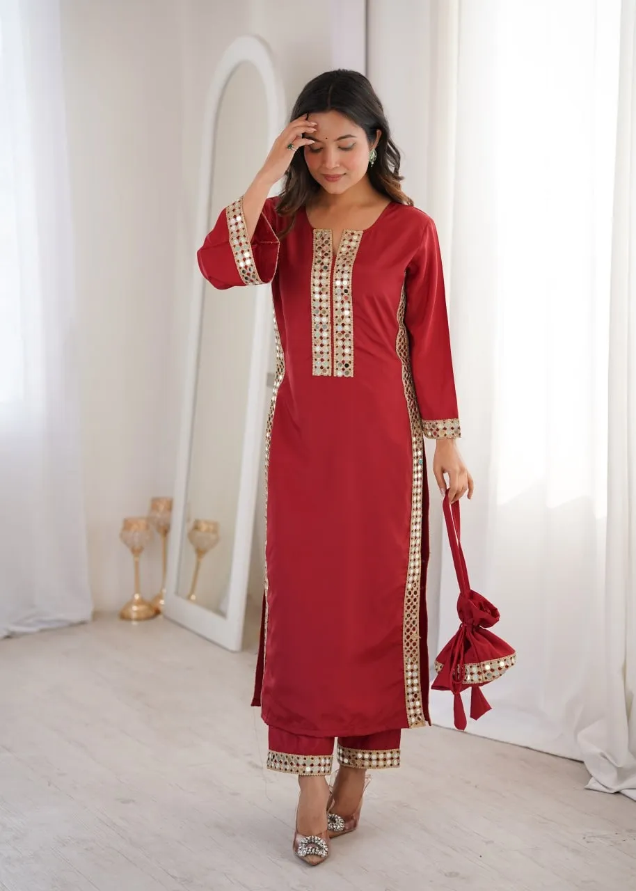 Hania Amir Inspired Mirror Co ord Set with Batwa