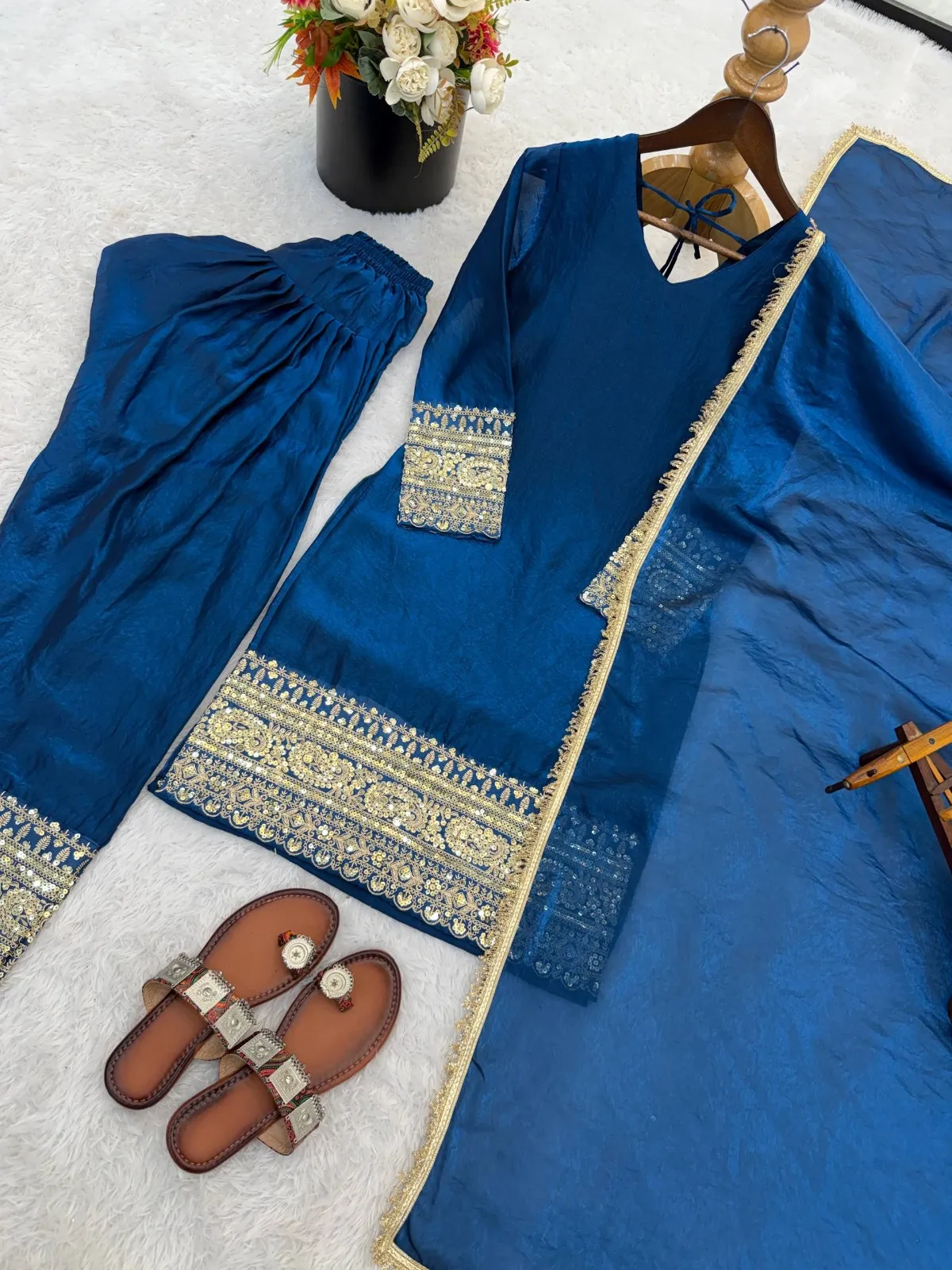 Navy Blue Farshi Salwar Suit