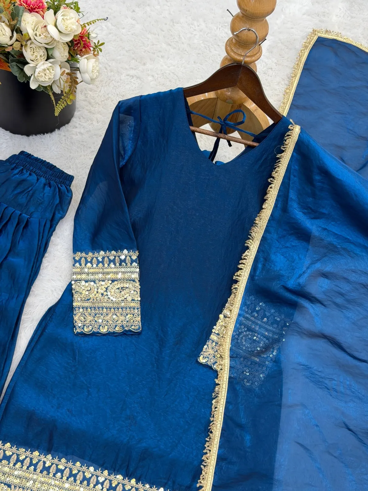 Navy Blue Farshi Salwar Suit