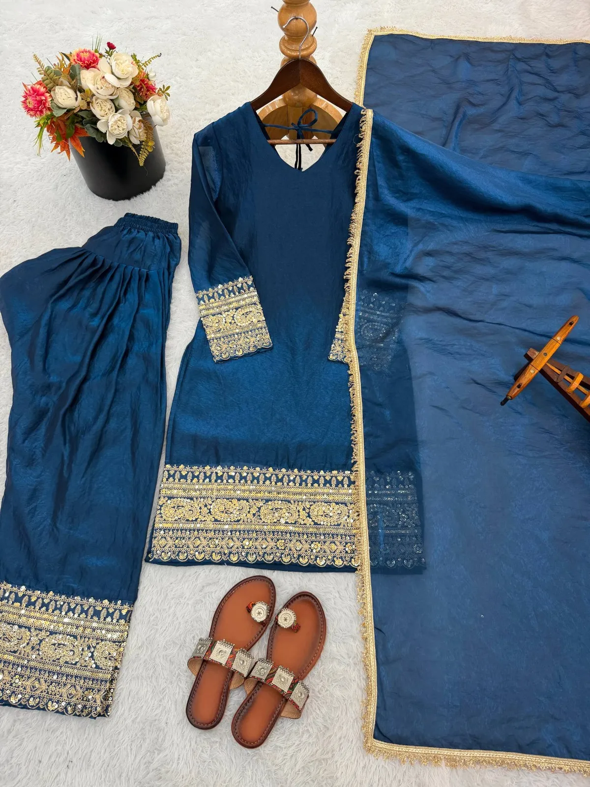 Navy Blue Farshi Salwar Suit