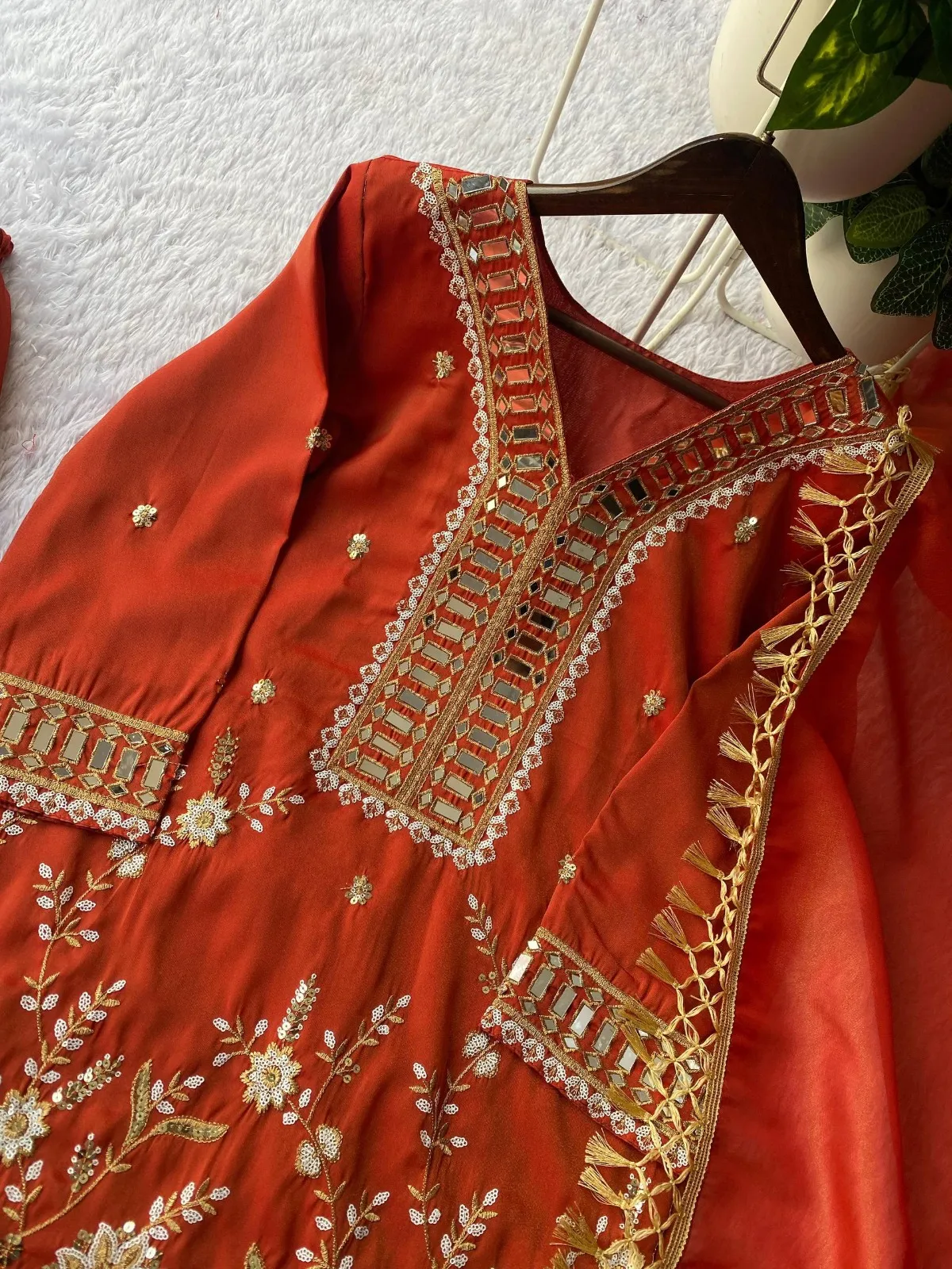 Orange Color Designer Readymade Plazzo Salwar