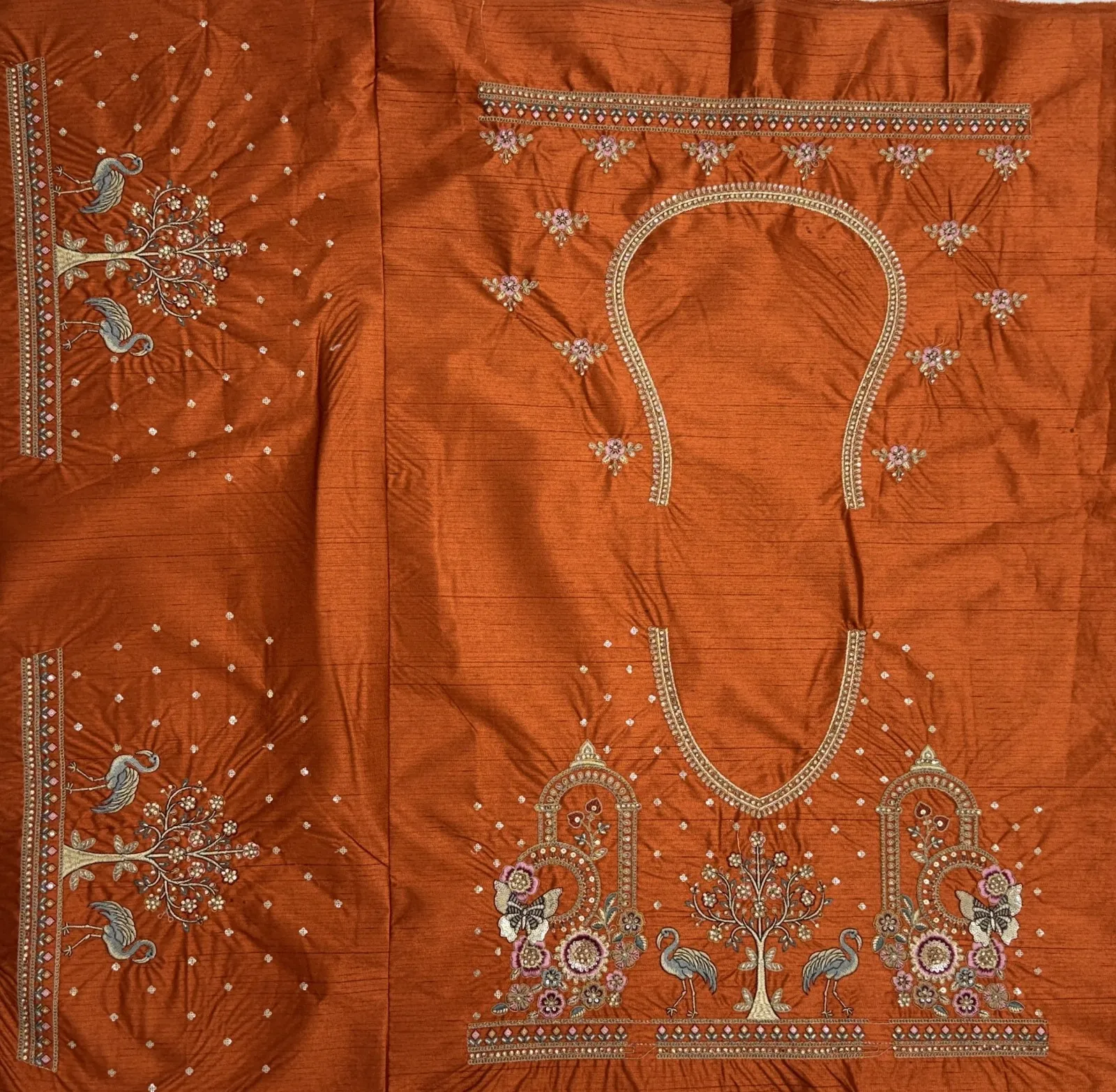 Orange Color Double Dupatta Bridal Lehenga Choli