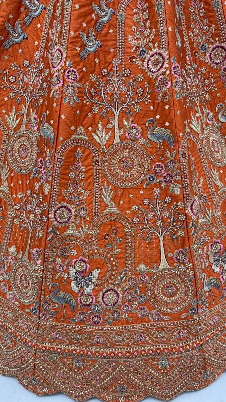 Orange Color Double Dupatta Bridal Lehenga Choli