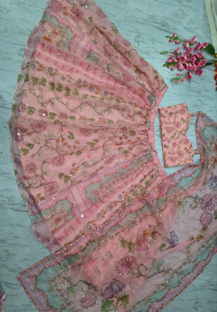 Bollywood Vaani Kapoor Inspired Pink Lehenga