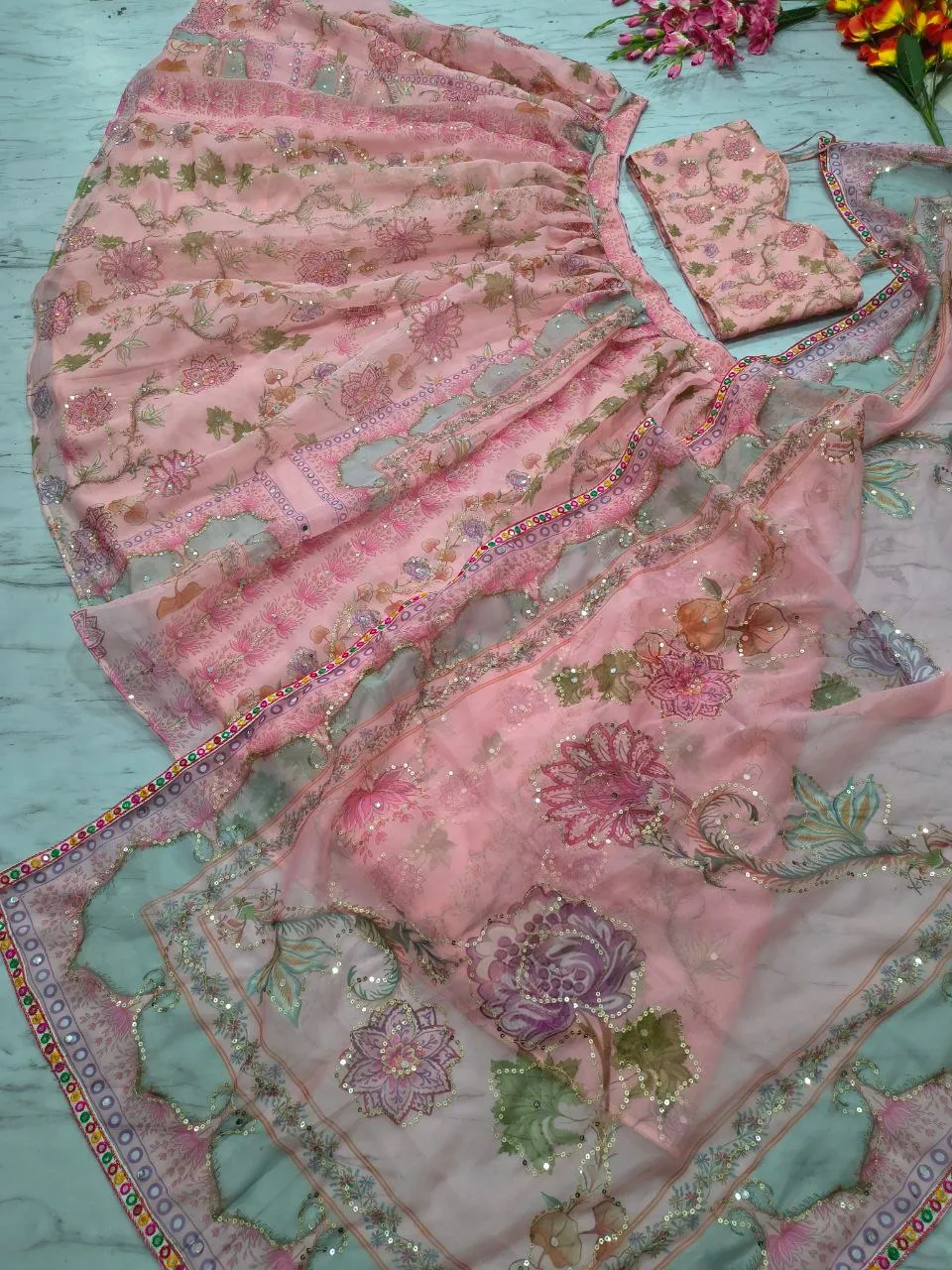 Bollywood Vaani Kapoor Inspired Pink Lehenga