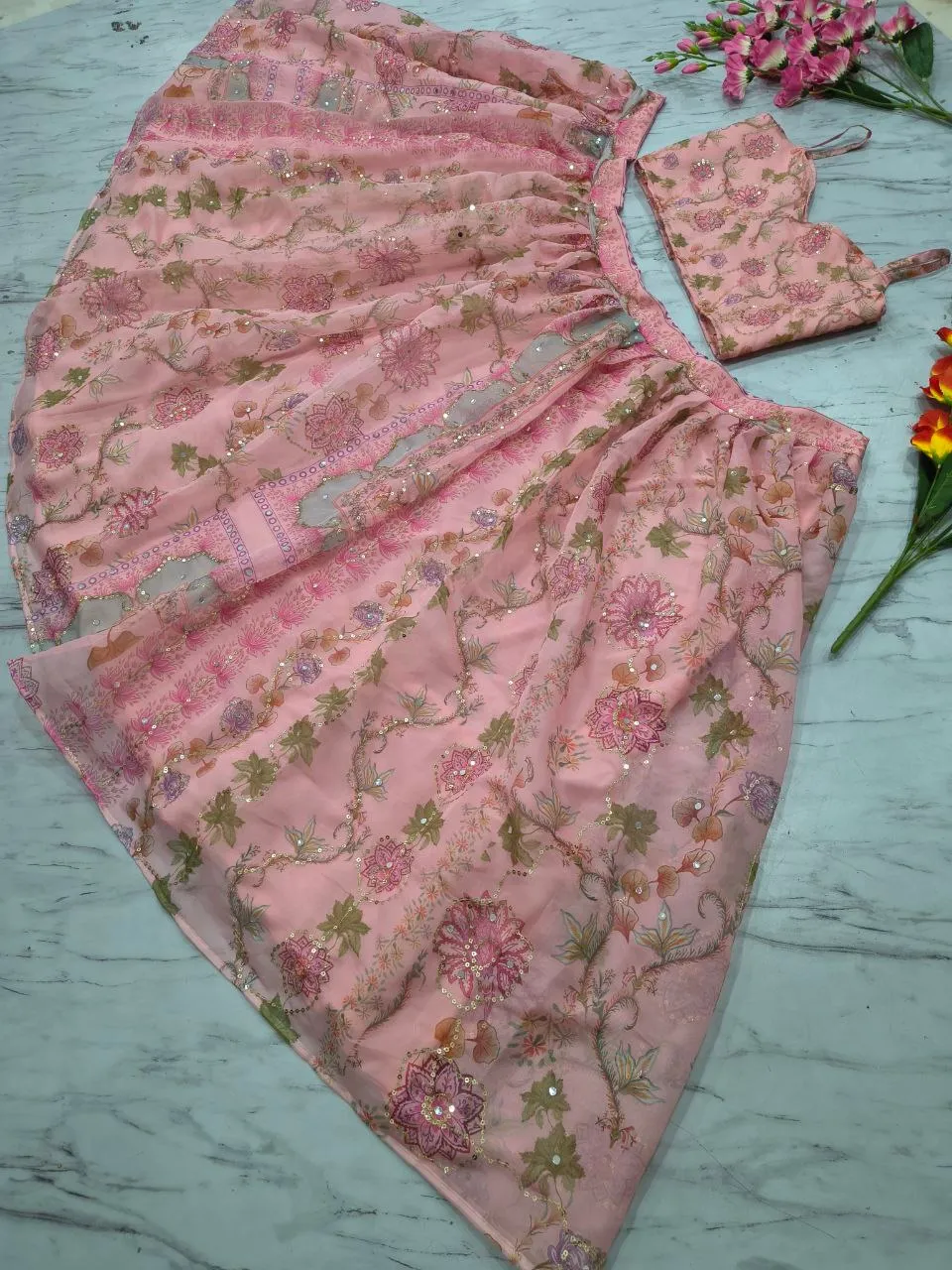 Bollywood Vaani Kapoor Inspired Pink Lehenga