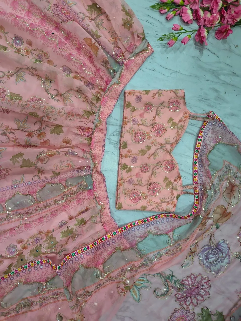 Bollywood Vaani Kapoor Inspired Pink Lehenga