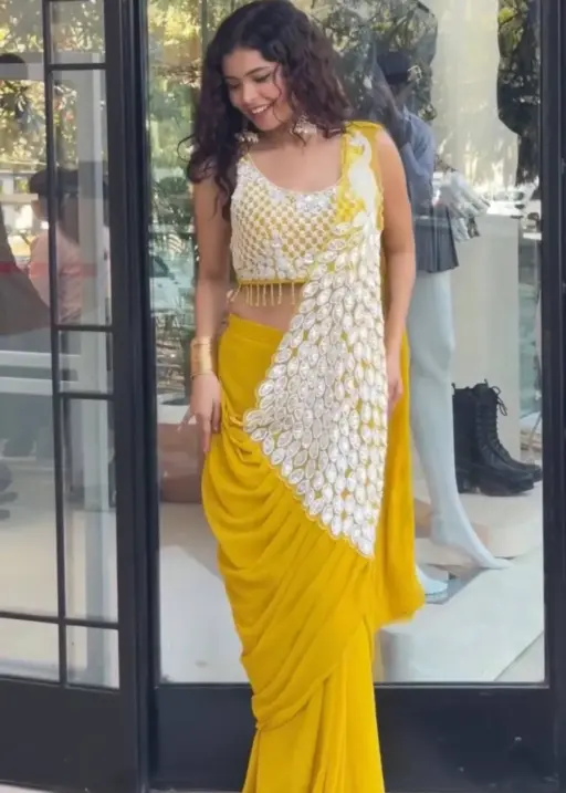 Peacock Pallu Readymade Saree for Haldi