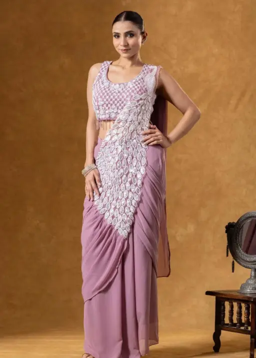 Peacock Pallu Readymade Saree for Wedding