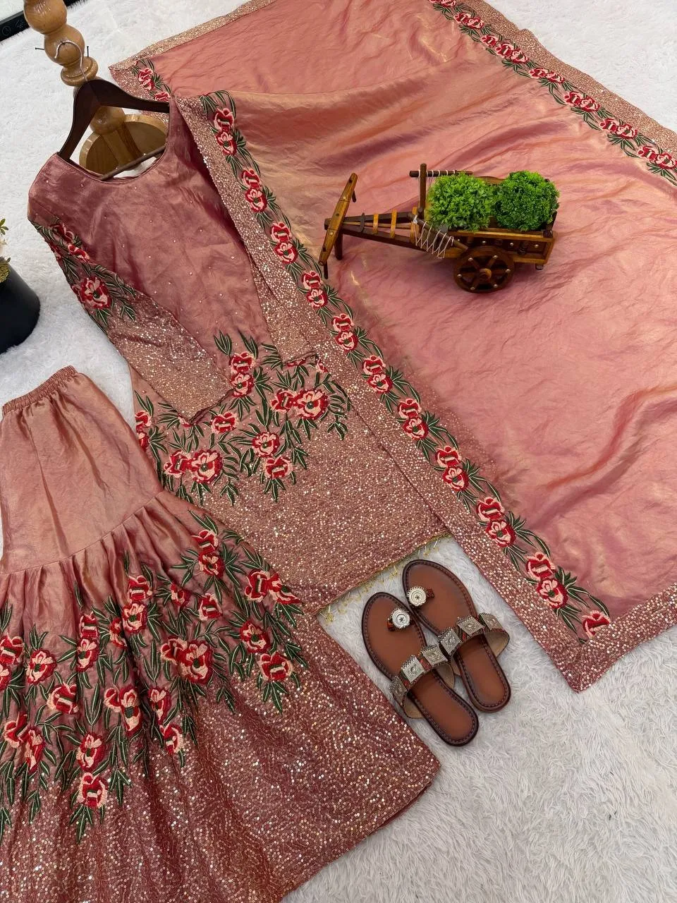 Pink Readymade Pakistani Gharara Suit
