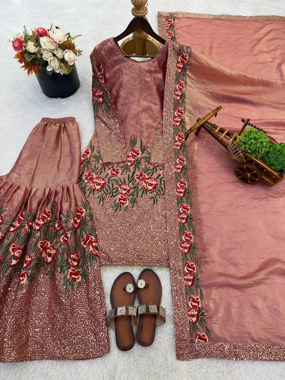 Pink Readymade Pakistani Gharara Suit