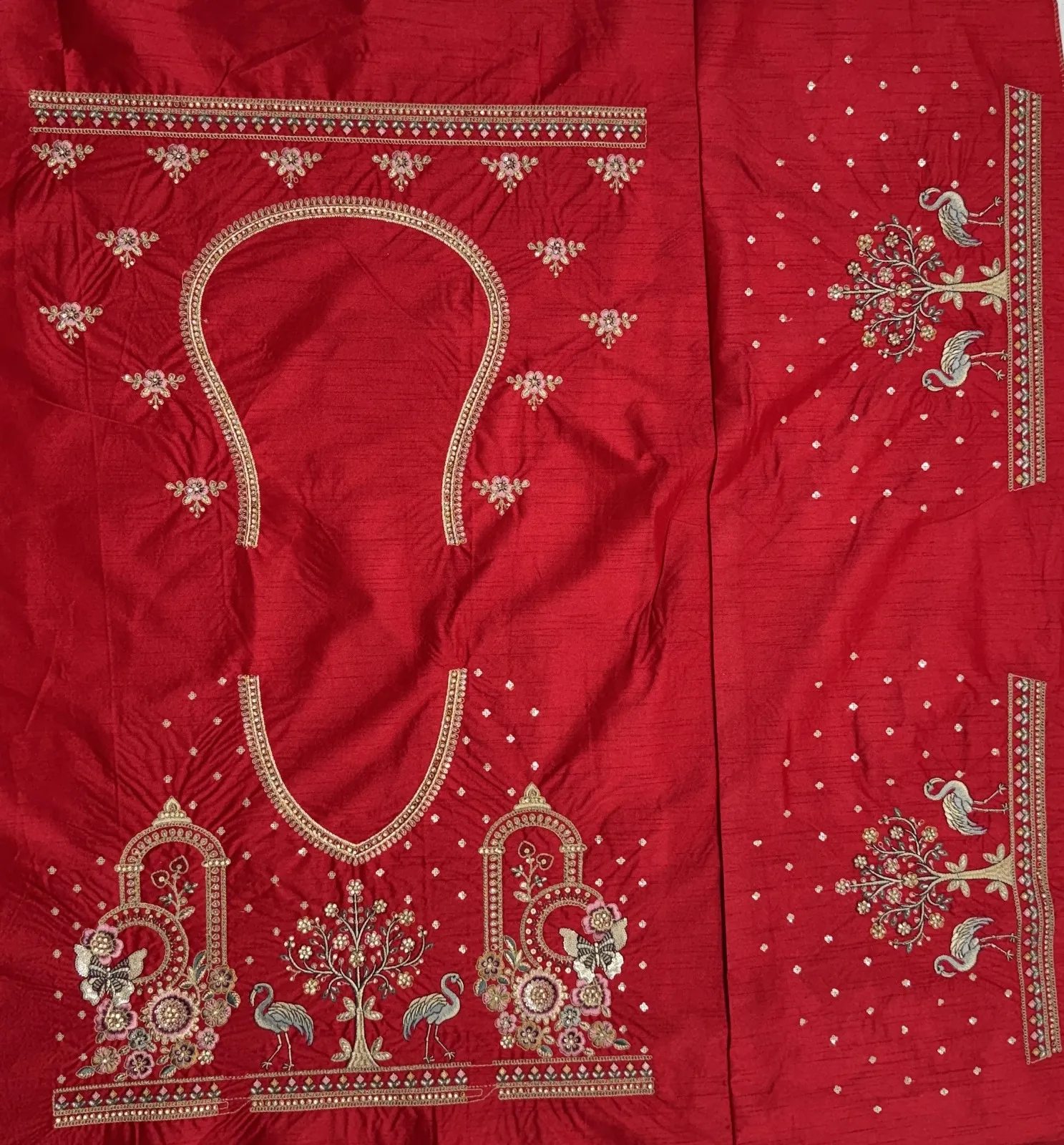 Rani Pink Bridal Lehenga Choli with Double Dupatta Under 20000