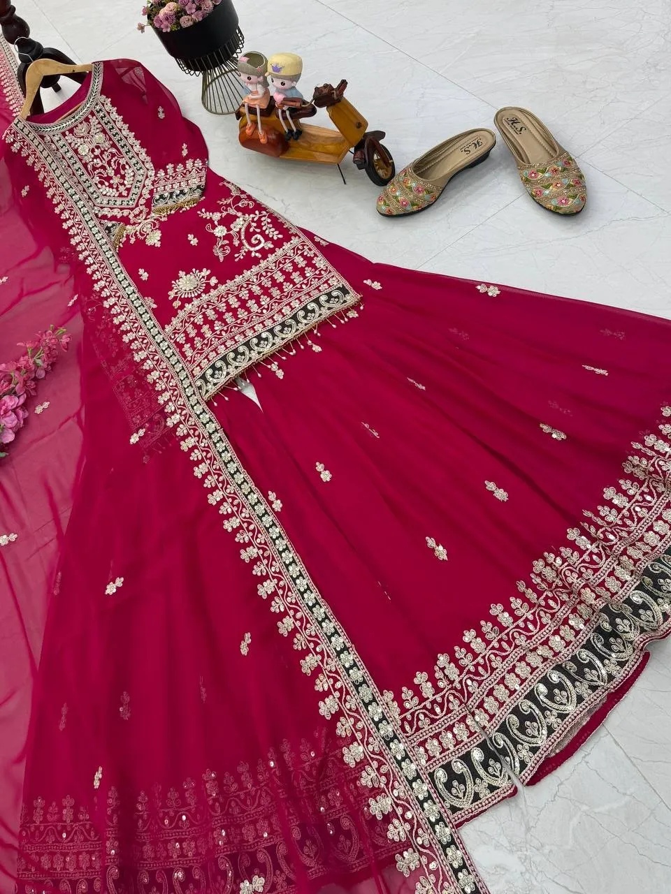 Rani Sharara Suit Set for Eid Festival