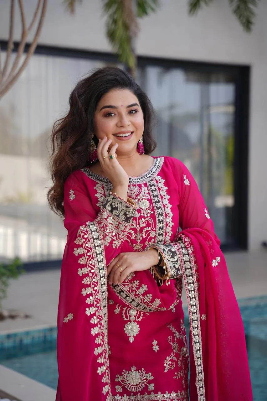 Rani Sharara Suit Set for Eid Festival