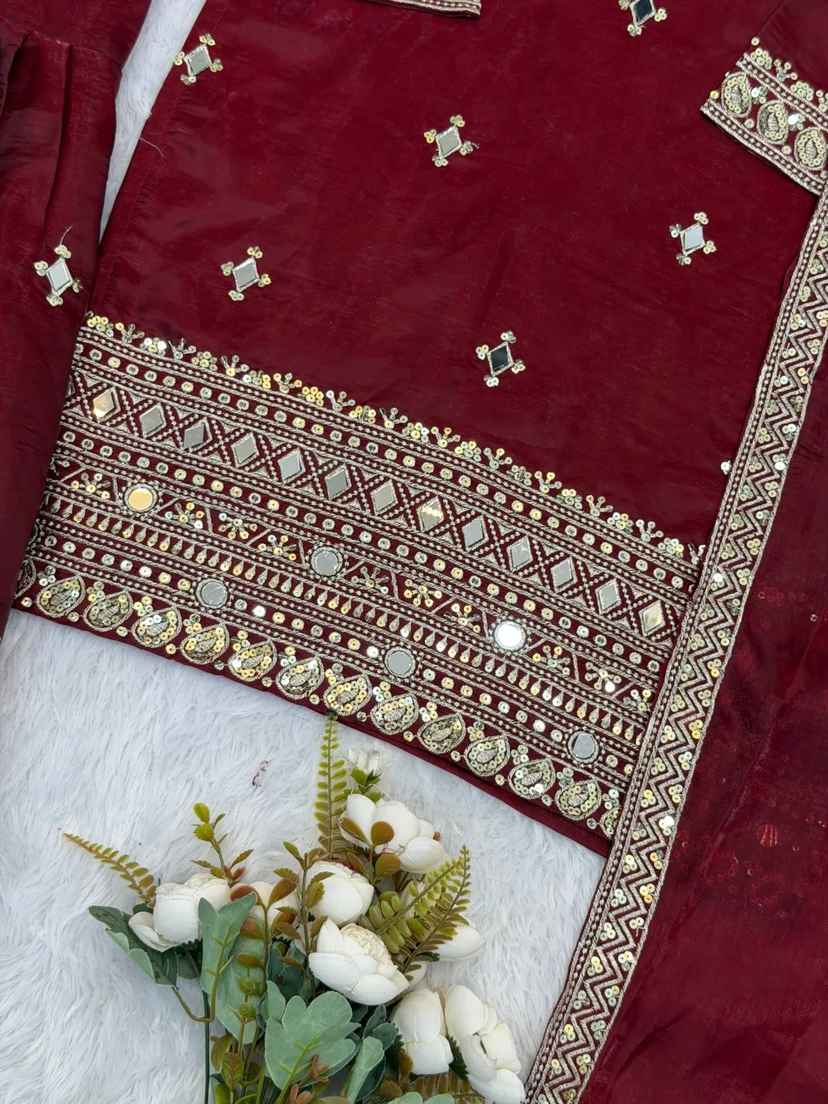 Red Eid Special Pakistani Garara Salwar Suit